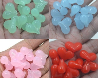  10Pcs Heart Beads Heart Spacer Beads Acrylic Loose
