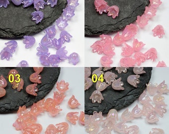 50pcs Flower Acrylic Bead Caps for Jewelry Making Accessories