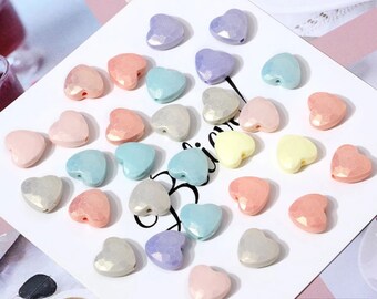 50pcs Acrylic Heart Spacer Beads for Jewelry Making Accessories