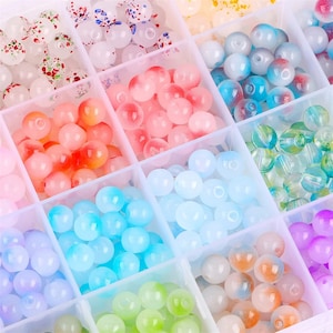 50pcs 8mm Round Acrylic Beads for Jewelry Making Accessories