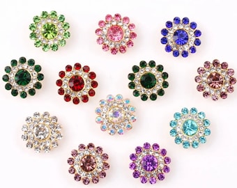 50pcs Flower Glass Crystal Sew On Flatback Rhinestone Beads for Jewelry Making