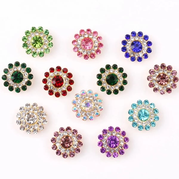 50pcs Flower Glass Crystal Sew On Flatback Rhinestone Beads for Jewelry Making