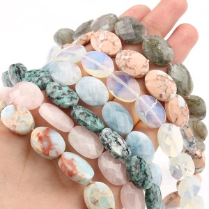 18x13mm Faceted Oval Loose Stone Beads for Jewelry Making Bracelet image 9