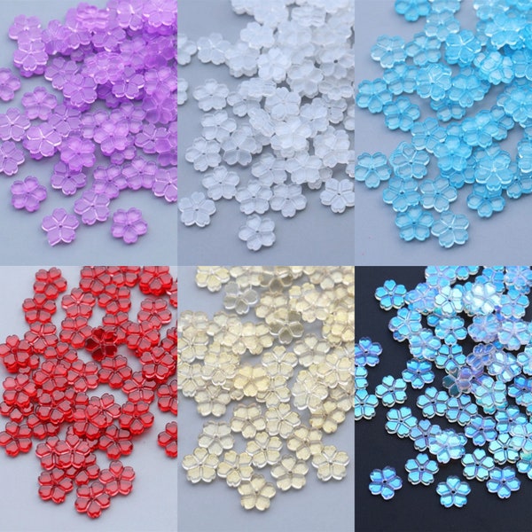 30pcs Matte Color Flower Glass Bead Caps for Jewelry Making Hairpin Accessories