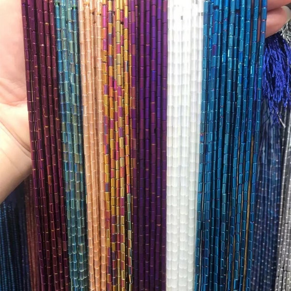 70 pièces de perles en tube de verre tchèque en cristal pour la fabrication de bijoux