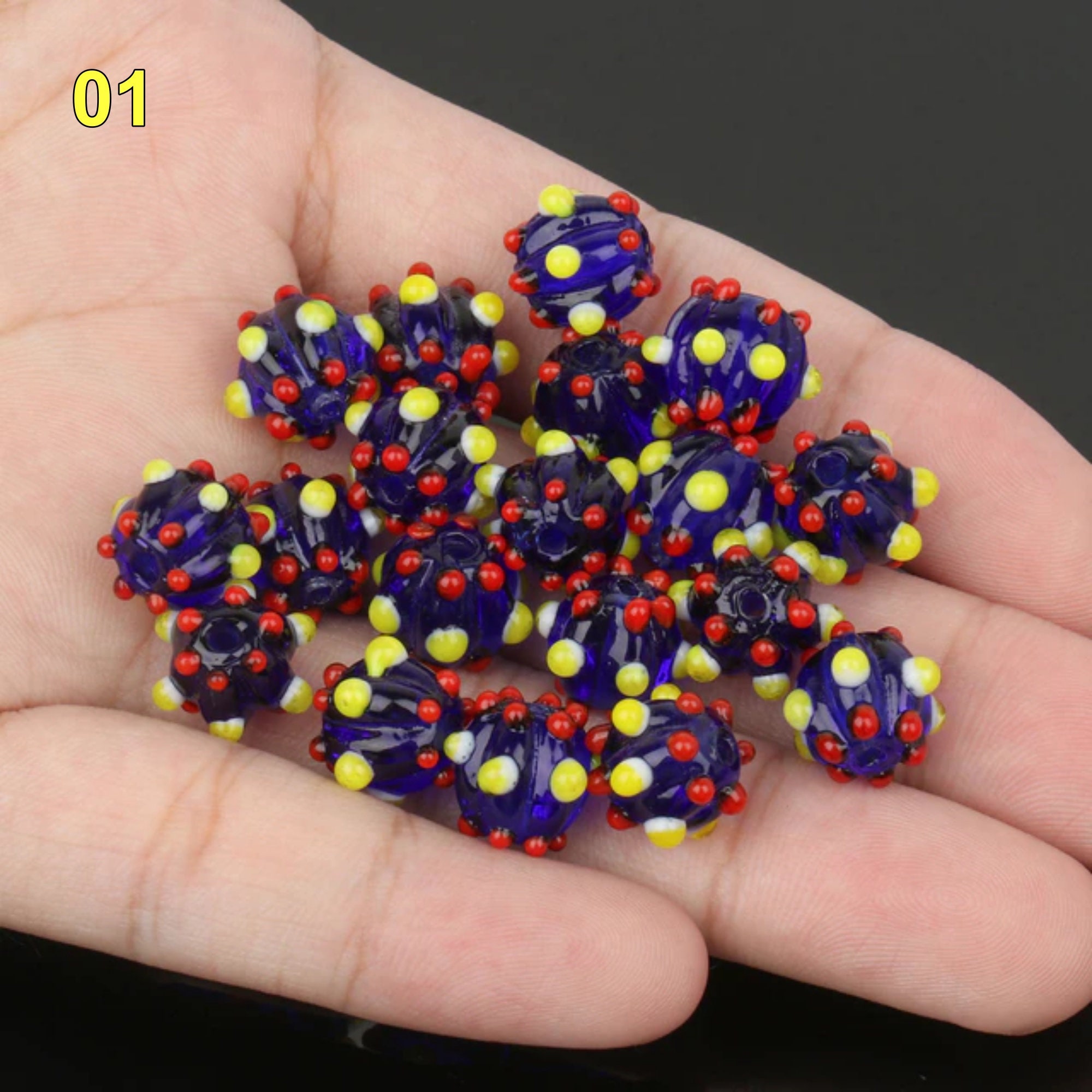 10pcs Crystal Glass Flower Bead Caps for Jewelry Making 