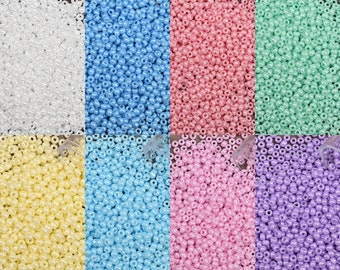 1200pcs 2mm Pearl Color Glass Seed Beads Shape for Jewelry Making