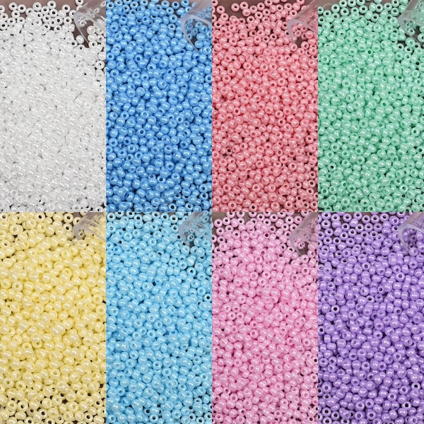 1200pcs 2mm Pearl Color Glass Seed Beads Shape for Jewelry Making