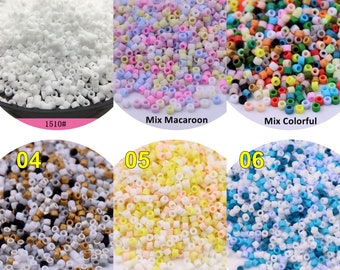 720 pcs 2 mm de couleur mate en forme de perles de rocaille en verre pour la fabrication de bijoux, accessoires de couture