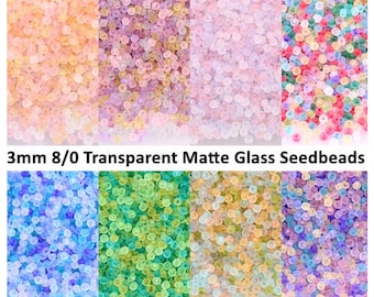 330 Stück 3mm Transparent Matte Farbe Rocailles Form für Schmuckherstellung Zubehör
