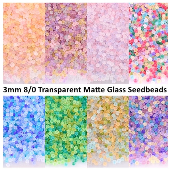 330pcs 3mm Transparent Matte Color Seed Beads Shape for Jewelry Making Accessories