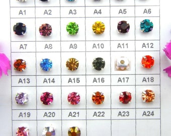 3/4/5/6/7/8mm Round Glass Crystal Sew On Rhinestone Beads for Jewelry Making