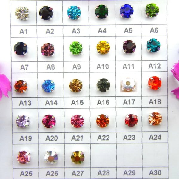 3/4/5/6/7/8mm Round Glass Crystal Sew On Rhinestone Beads for Jewelry Making