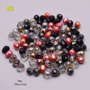 10pcs 18x12mm Teardrop Faceted Crystal Glass Beads - Plated Wholesale Lot