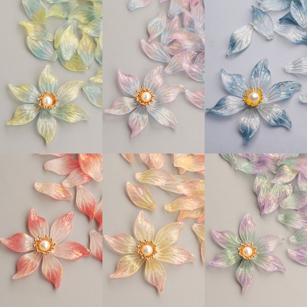 Glass Flower Petal Bead Etsy