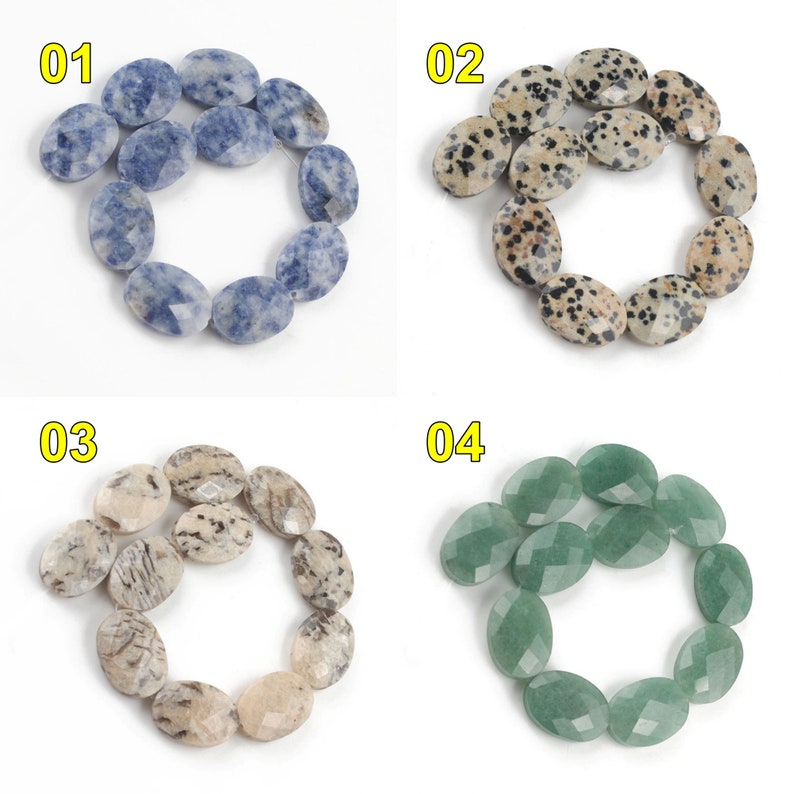18x13mm Faceted Oval Loose Stone Beads for Jewelry Making Bracelet image 2