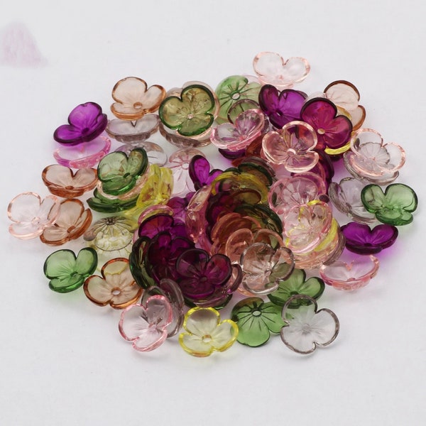 Capuchons de perles de fleurs en acrylique, 200 pièces, pour la fabrication de bijoux, accessoires pour épingles à cheveux