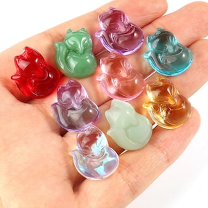 20 perline distanziatrici in vetro ceco a forma di volpe per la creazione di gioielli e accessori per braccialetti