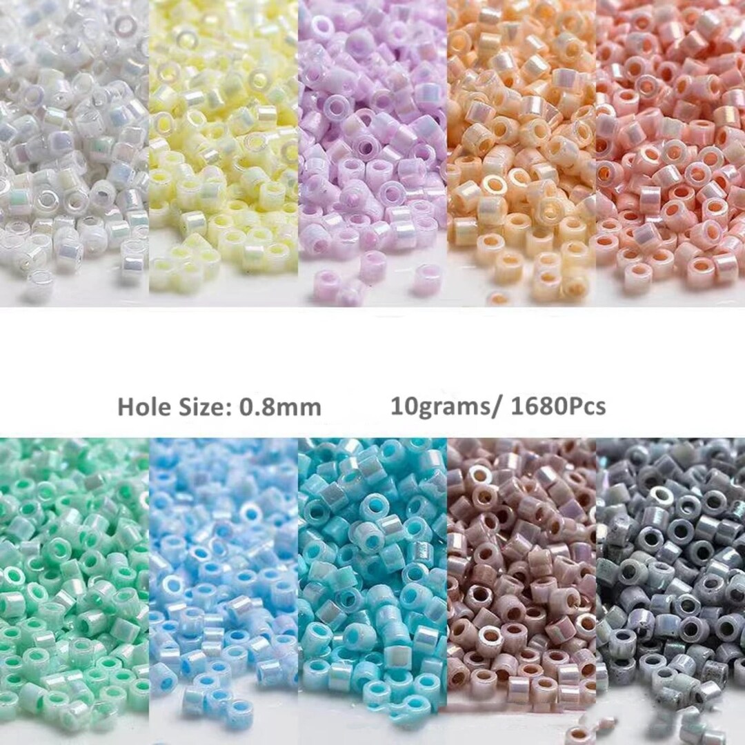 1X(Seed Beads for Bracelets, 24 Colors 3mm Colored Small Glass Beads for  Brace