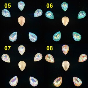 AB Color Teardrop Glass Crystal Point Back Rhinestone for Wedding Dress Shoes Bags image 3