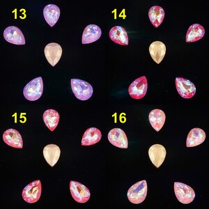 AB Color Teardrop Glass Crystal Point Back Rhinestone for Wedding Dress Shoes Bags image 5