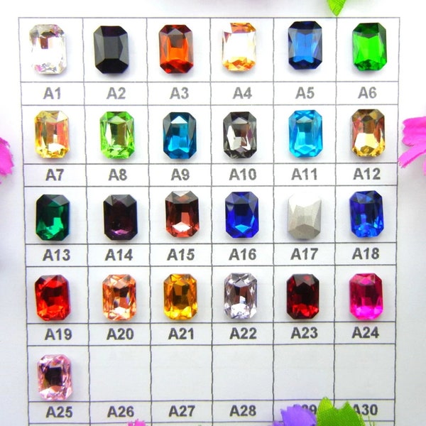 Rectangle Glass Crystal Point Back Rhinestone for Wedding Dress Shoes Bags