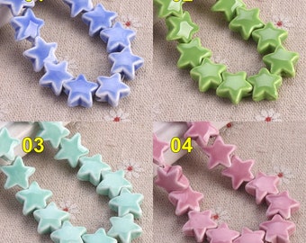 10pcs 14mm Star Ceramic Loose Spacer Beads for Jewelry Making Accessories