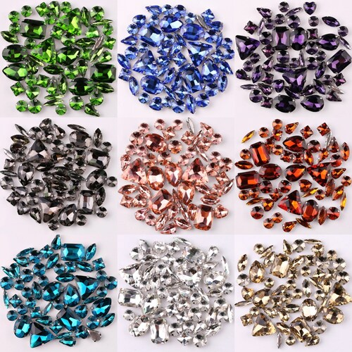 50pcs Crystal Clear Sew on Rhinestone in Claw Diy Dress Etsy
