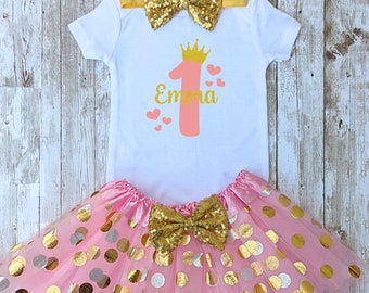 First Birthday Girl Outfit, First Birthday One Heart Shirt, Girl Birthday Heart One Outfit, Birthday Glitter Birthday, Cake Smash outfit
