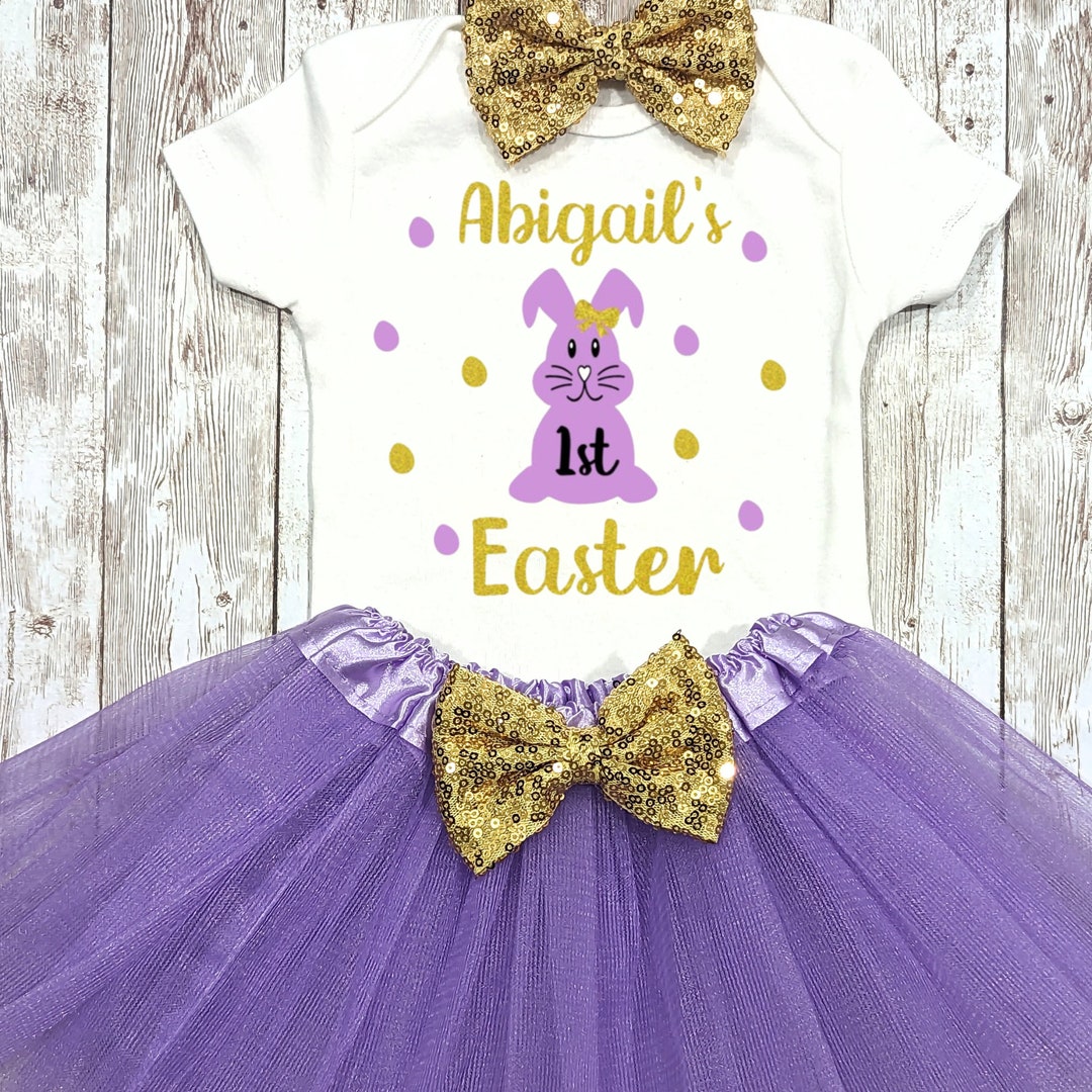 My First Easter Baby Girl Outfit Personalized Easter Outfit, Spring — free download