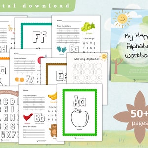Alphabet Worksheets, Kindergarten Workbook, Preschool Workbook, Printable ABCs Worksheets, Homeschool, Alphabet Printable, INSTANT DOWNLOAD