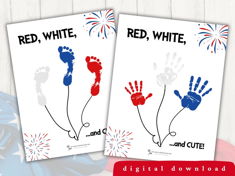 4th of July Handprint Art 4th of July Activity for Kids Etsy