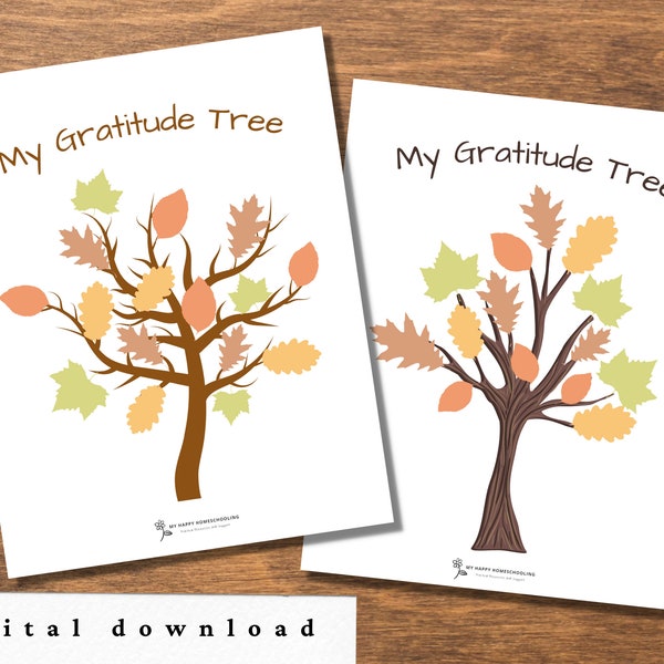 Gratitude Tree Printable, Gratitude Activity, Thanksgiving Printable, Gratitude Tree for Kids, INSTANT DIGITAL DOWNLOAD