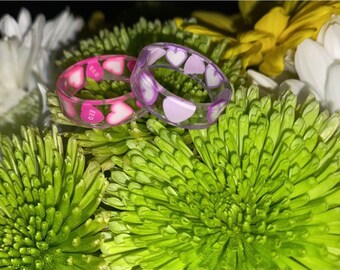 Heart Resin Rings