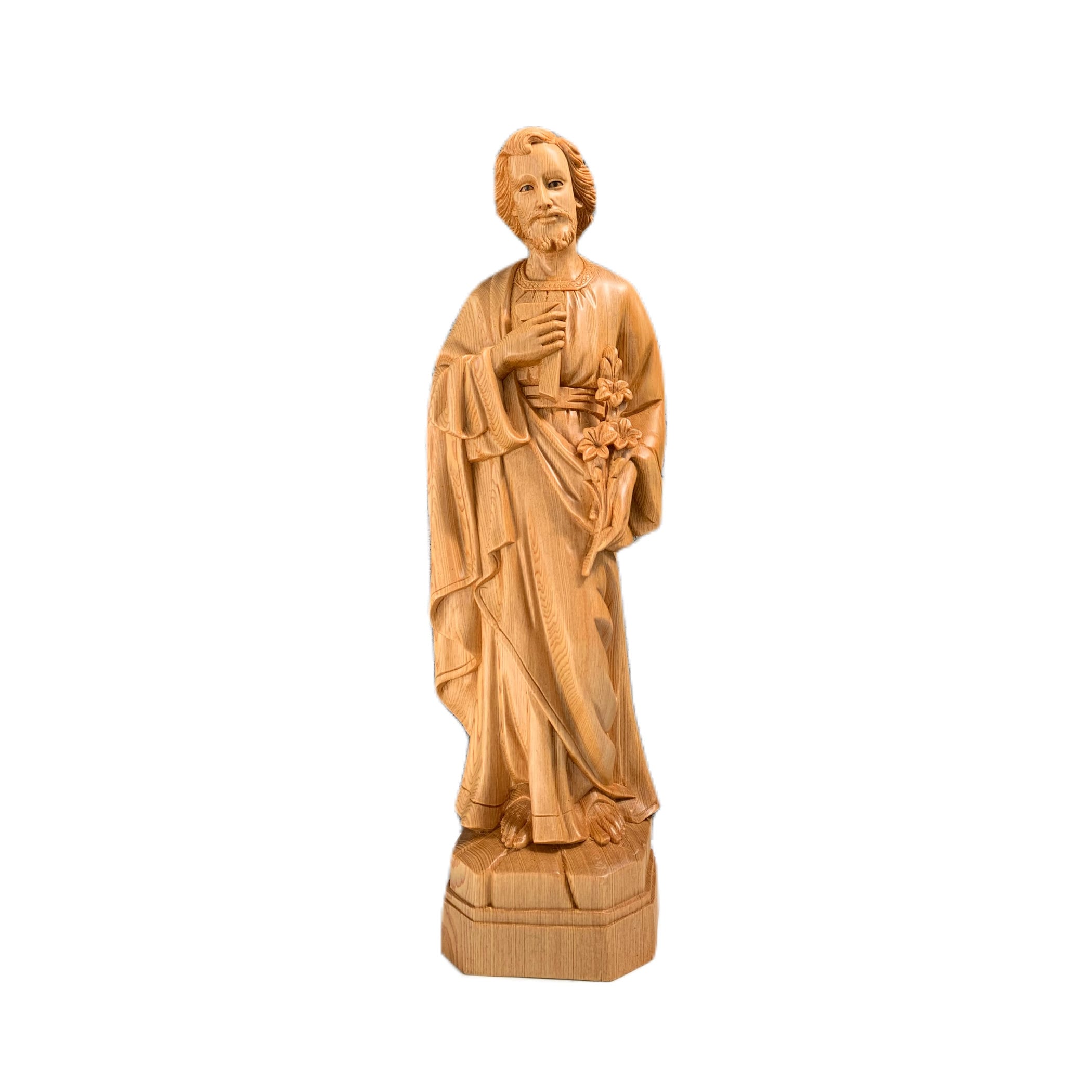 Set of Mother Mary and St Joseph Wooden Sculpture Statue Big Sizes