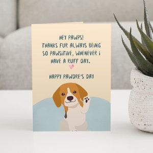 Pet Dog Greeting Card for Father&#39;s Day | Pawsitive Pawdre Funny Dog Father Card From Dog