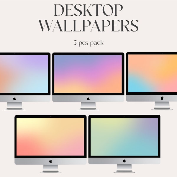 Macbook Aura wallpapers, bundle of 5 gradient wallpapers, Gradient Theme, Aesthetic Wallpaper, Minimalistic Background, iMac desktop theme