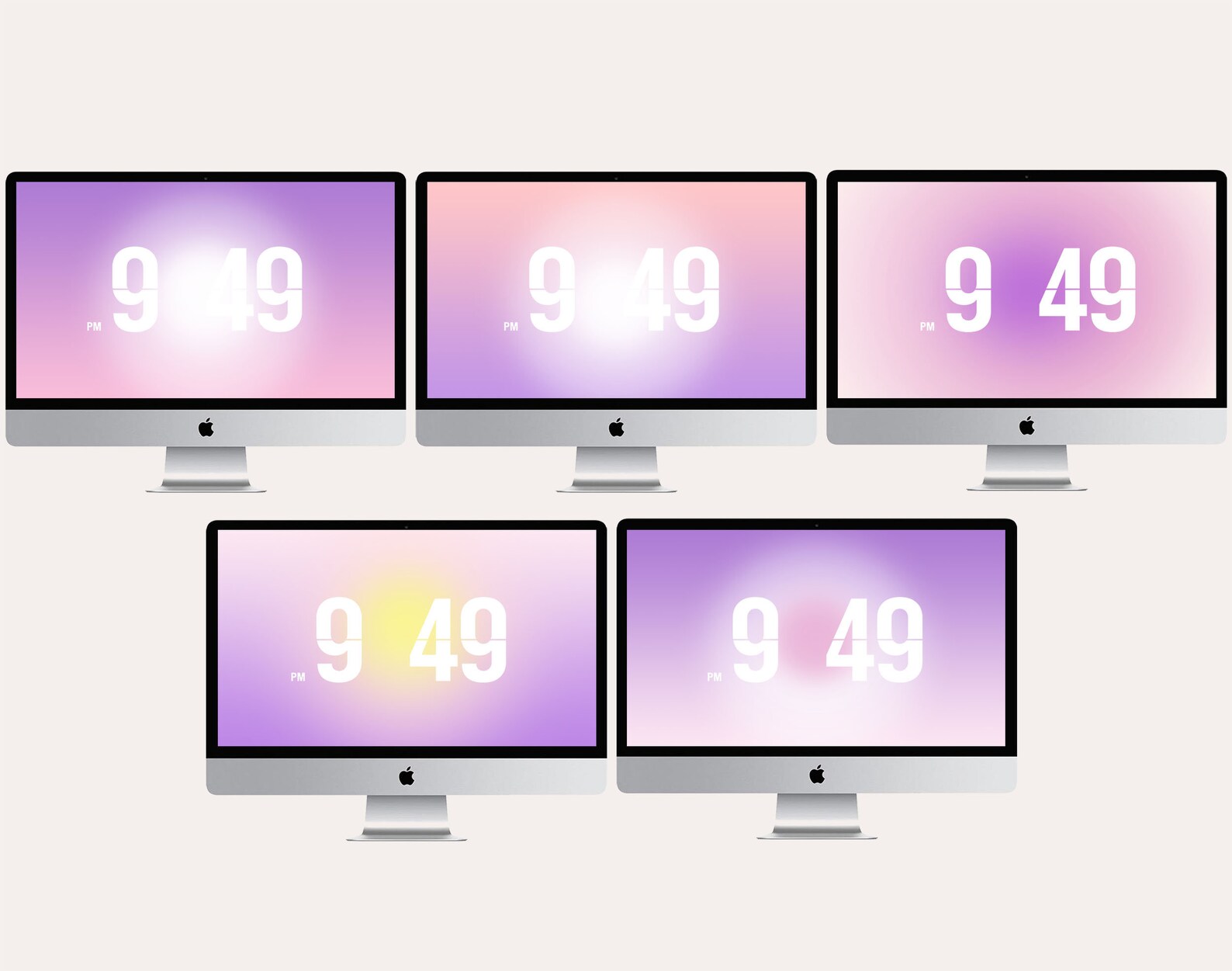 MacBook Aura Wallpapers, Bundle of 5 Gradient Wallpapers, Gradient