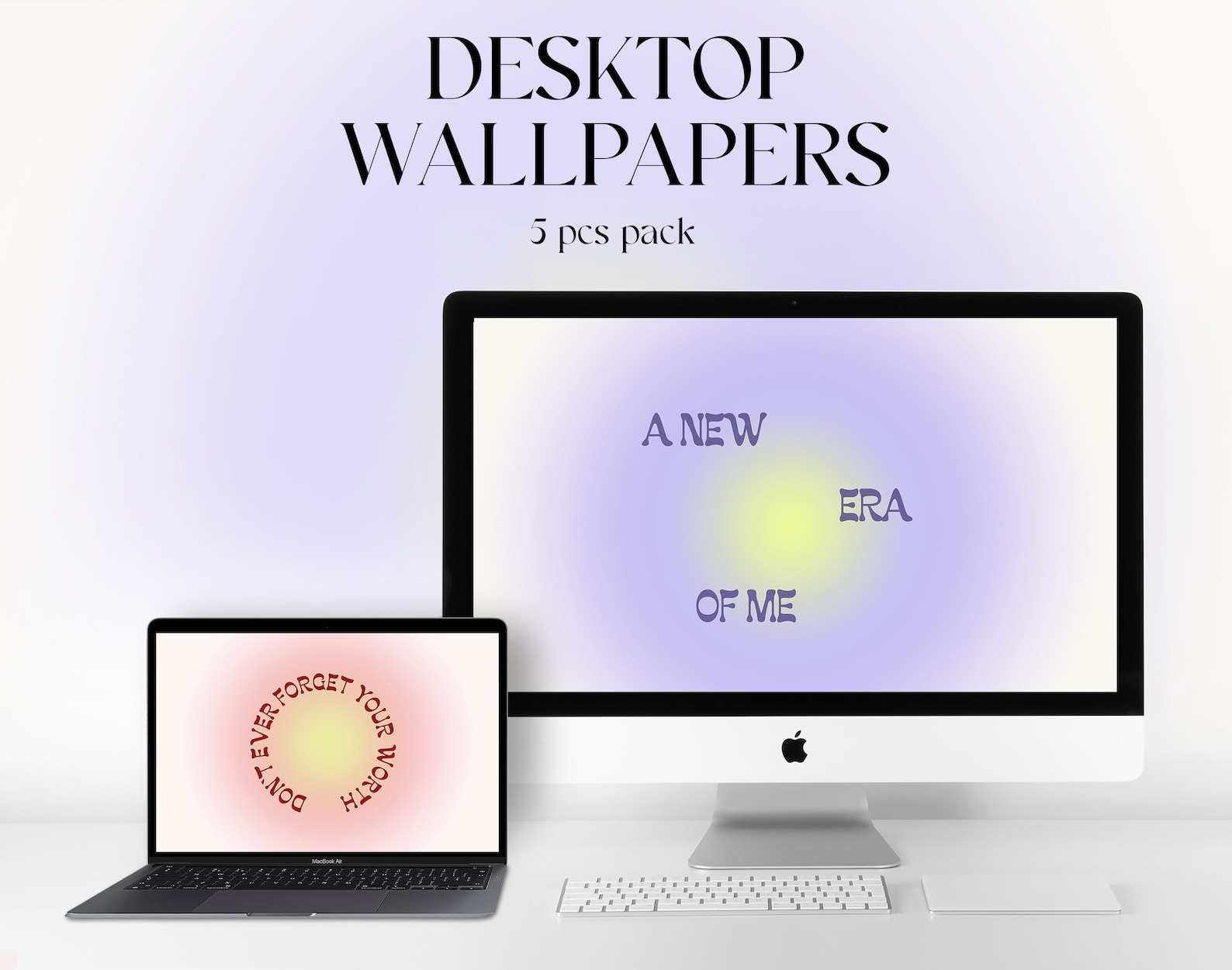 MacBook Motivation Wallpapers, Set of 5 Wallpapers, Affirmations