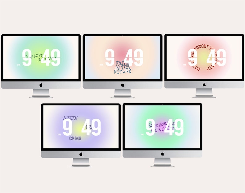 MacBook Motivation Wallpapers, Set of 5 Wallpapers, Affirmations
