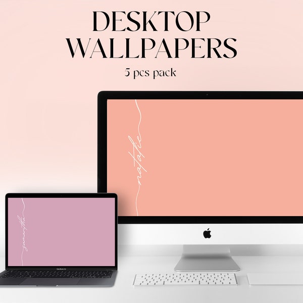 Macbook custom wallpapers, bundle of 5 gradient wallpapers, Gradient Theme, Aesthetic Wallpaper, Minimalistic Background, iMac desktop, name