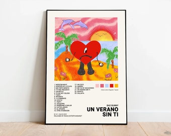 Bad Bunny / Un Verano Sin Ti / Imprimible digital, portada del álbum, póster, decoración del hogar, reggaeton