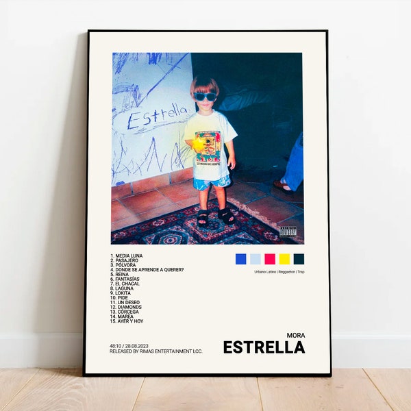 MORA / ESTRELLA / Stampabile digitale, copertina album, poster, decorazioni per la casa, reggaeton