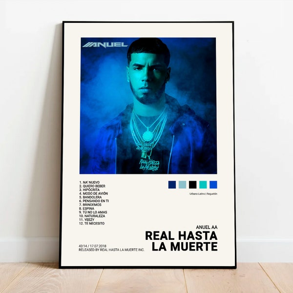 Anuel AA / Real Hasta La Muerte / Imprimible digital, portada del álbum, póster, decoración del hogar, reggaeton