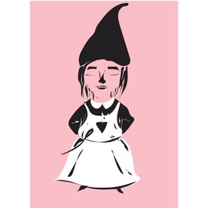 Impressão de cartão postal de belas artes Lady Gnome (A6)