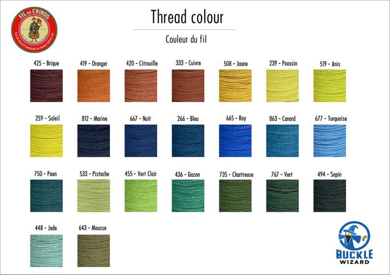 Fil Au Chinois 532 Waxed Linen Thread 0.57mm, Leather Sewing Thread, Made in France image 3