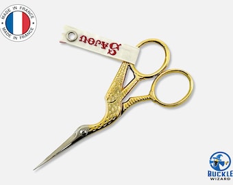 Forbici da ricamo e cucito Sajou Stork - Placcate in oro / Made in France