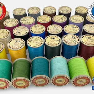 Fil au chinois 532 (0.57mm) Waxed Linen thread in 43 colors, Made in FRANCE