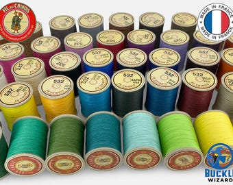Fil au chinois 532 (0.57mm) Waxed Linen thread in 46 colors, Made in FRANCE