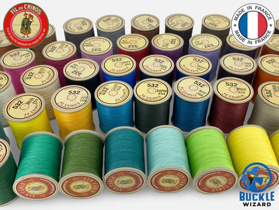 Fil au chinois 532 (0.57mm) Waxed Linen thread in 46 colors, Made in FRANCE